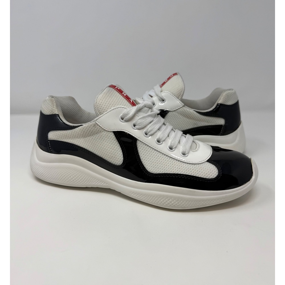Prada Americas Cup Sneaker White/Black Size 7.5 US 6.5 UK
